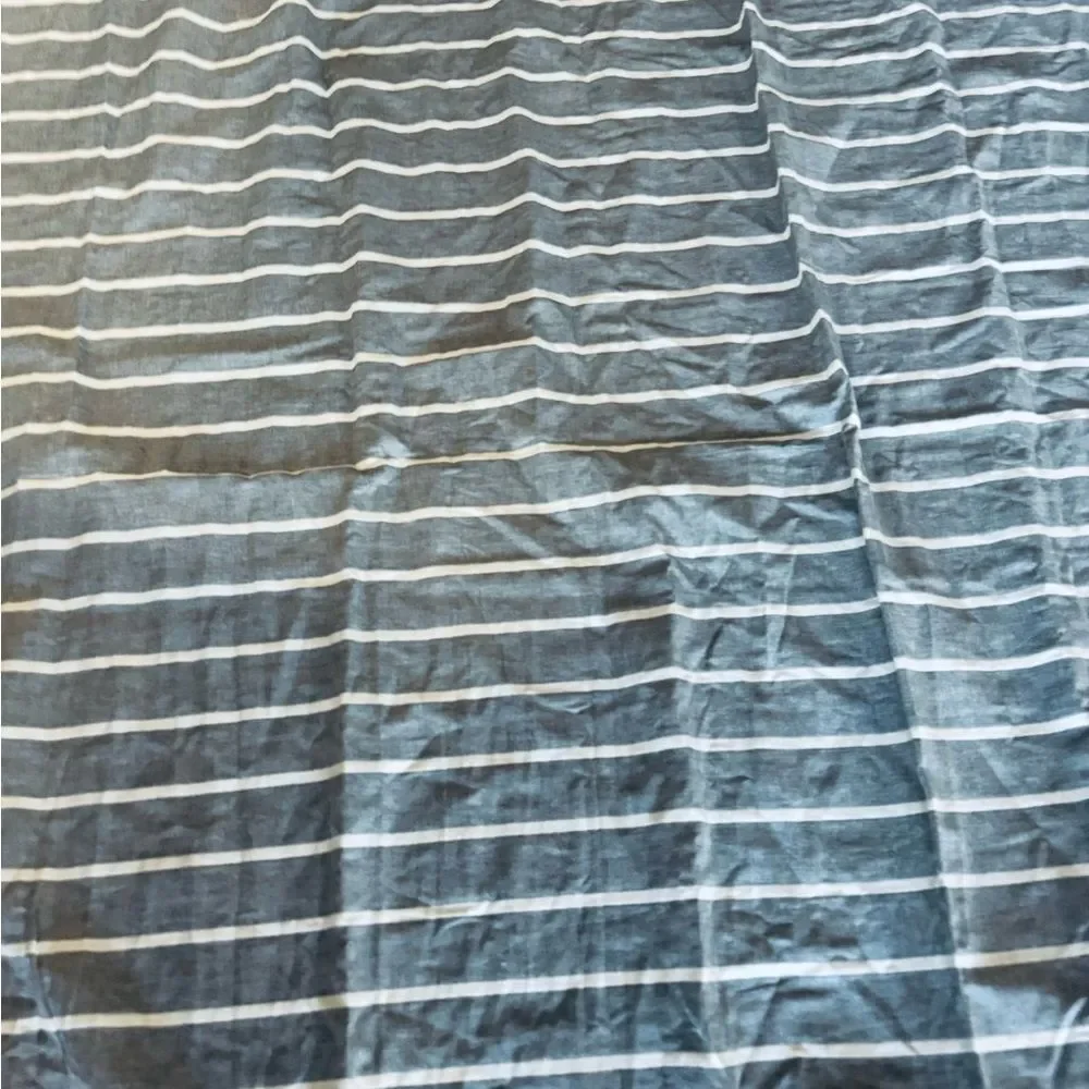 Threshold Gray Striped Fabric Cotton Shower Curtain